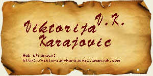 Viktorija Karajović vizit kartica